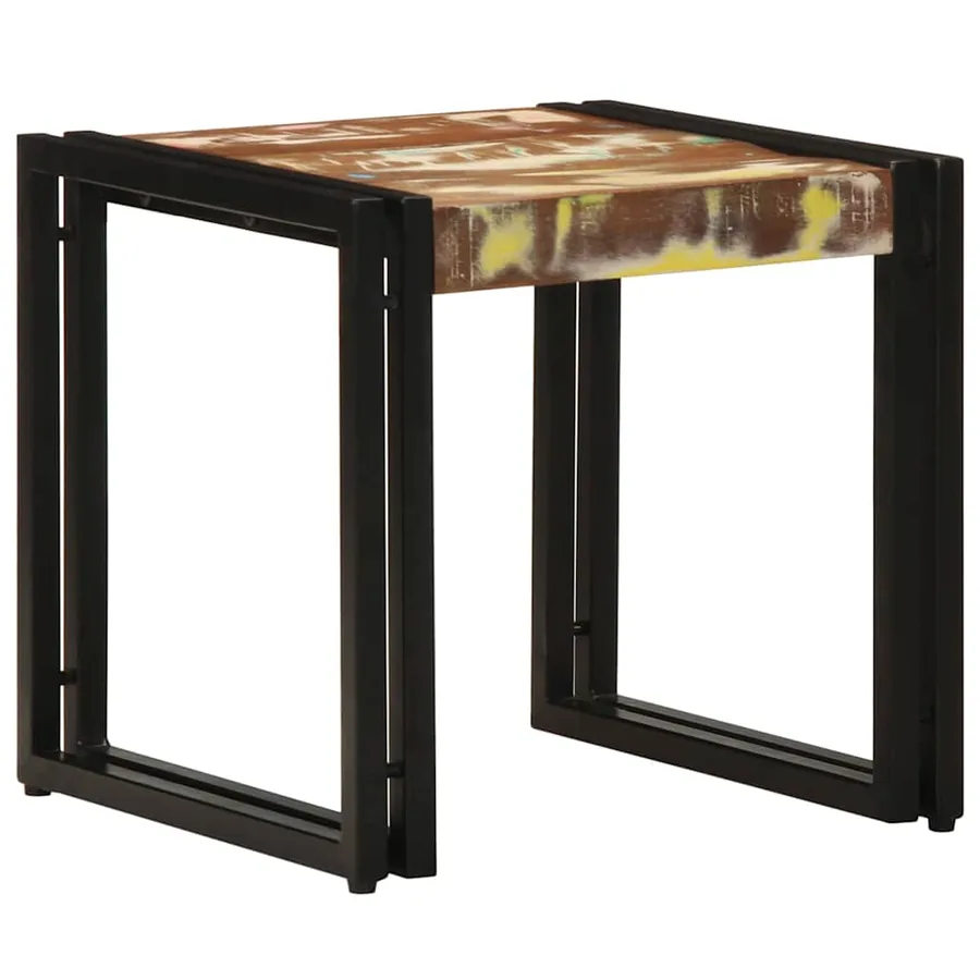 Table basse Multicolore 40 x 40 x 38 cm Bois Recyclé Solide