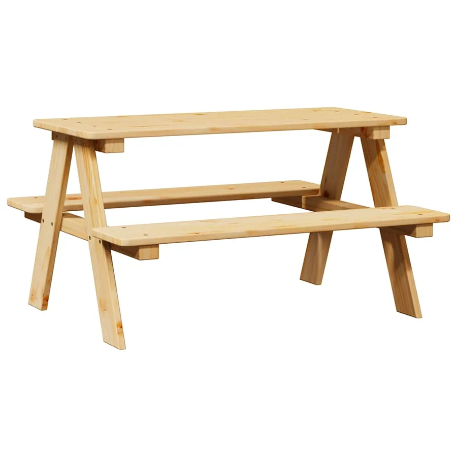 Table avec bancs pour enfants IRUN 90x79,5x50 cm bois massif - 2