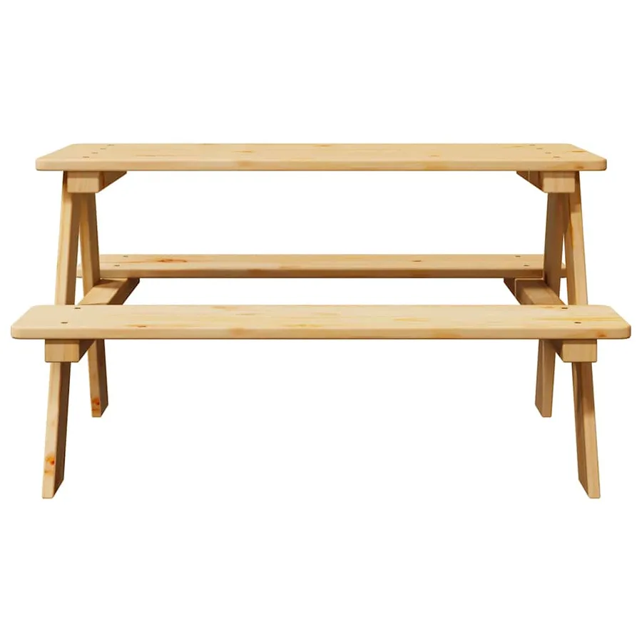Table avec bancs pour enfants IRUN 90x79,5x50 cm bois massif - 4