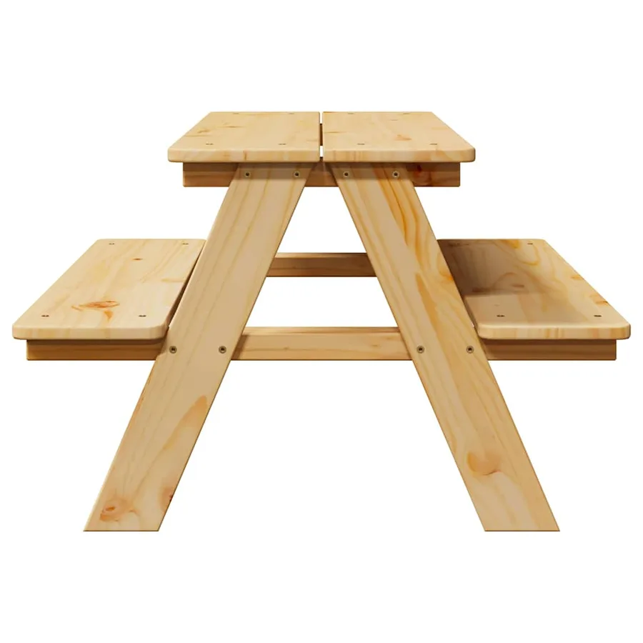 Table avec bancs pour enfants IRUN 90x79,5x50 cm bois massif - 5