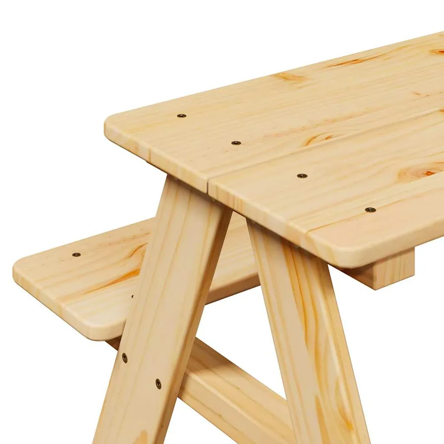 Table avec bancs pour enfants IRUN 90x79,5x50 cm bois massif - 7