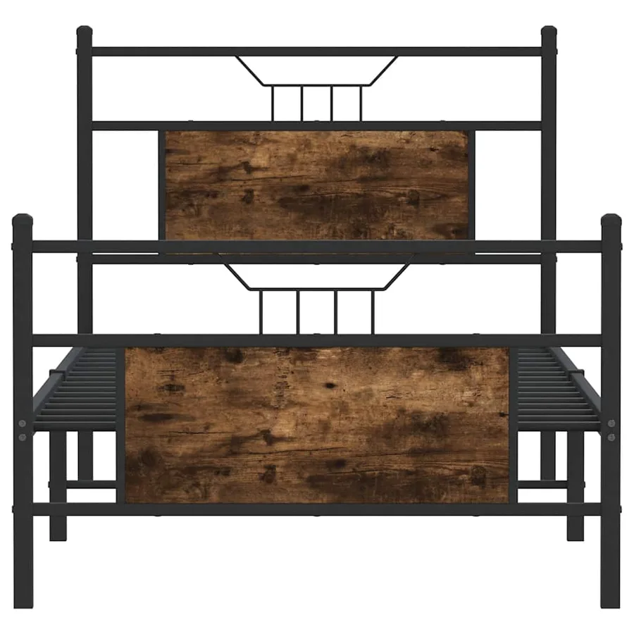 Cadre de lit sans matelas chêne fumé 80x200cm bois d'ingénierie - 6