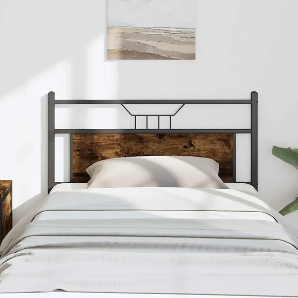 Tête de lit de remplacement chêne fumé 107 cm bois d'ingénierie et acier