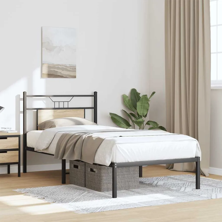 Cadre de lit sans matelas chêne sonoma 90x190 cm - 4