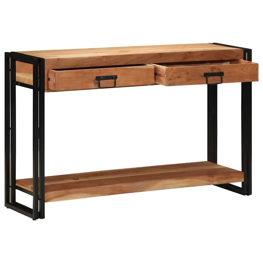 Table console Marron 120 x 33 x 75 cm Bois d'Acacia Massif