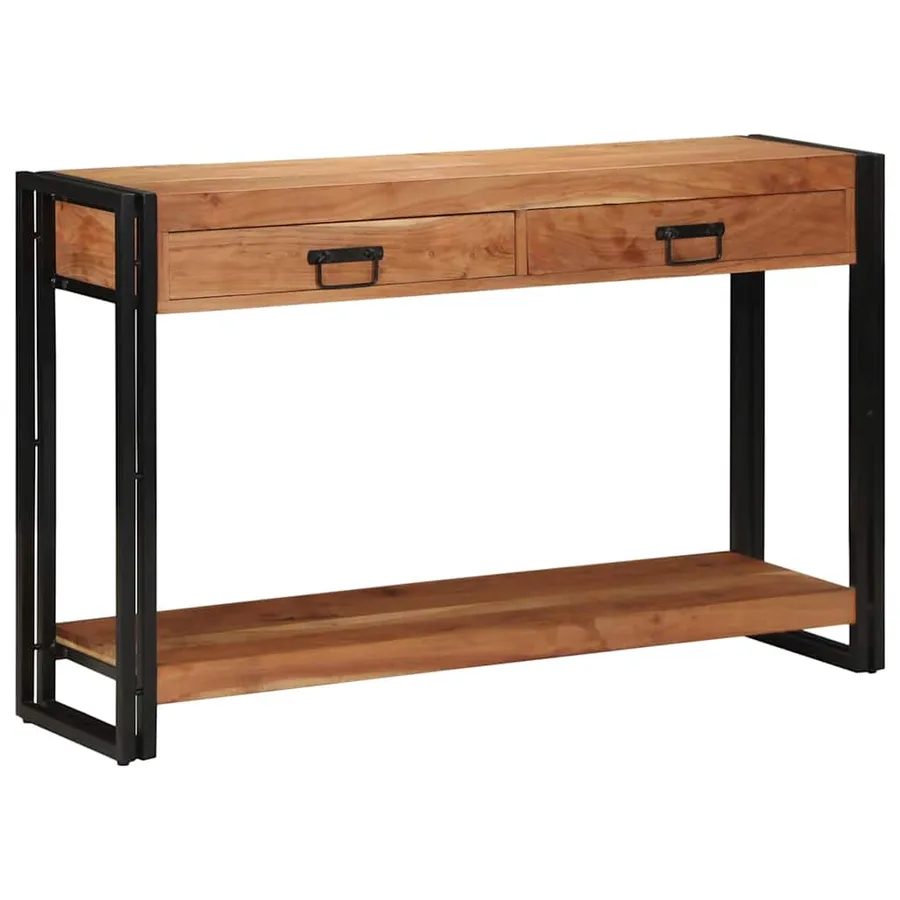 Table console Marron 120 x 33 x 75 cm Bois d'Acacia Massif - 2