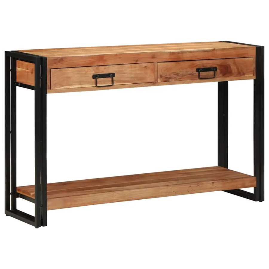 Table console Marron 120 x 33 x 75 cm Bois d'Acacia Massif - 3
