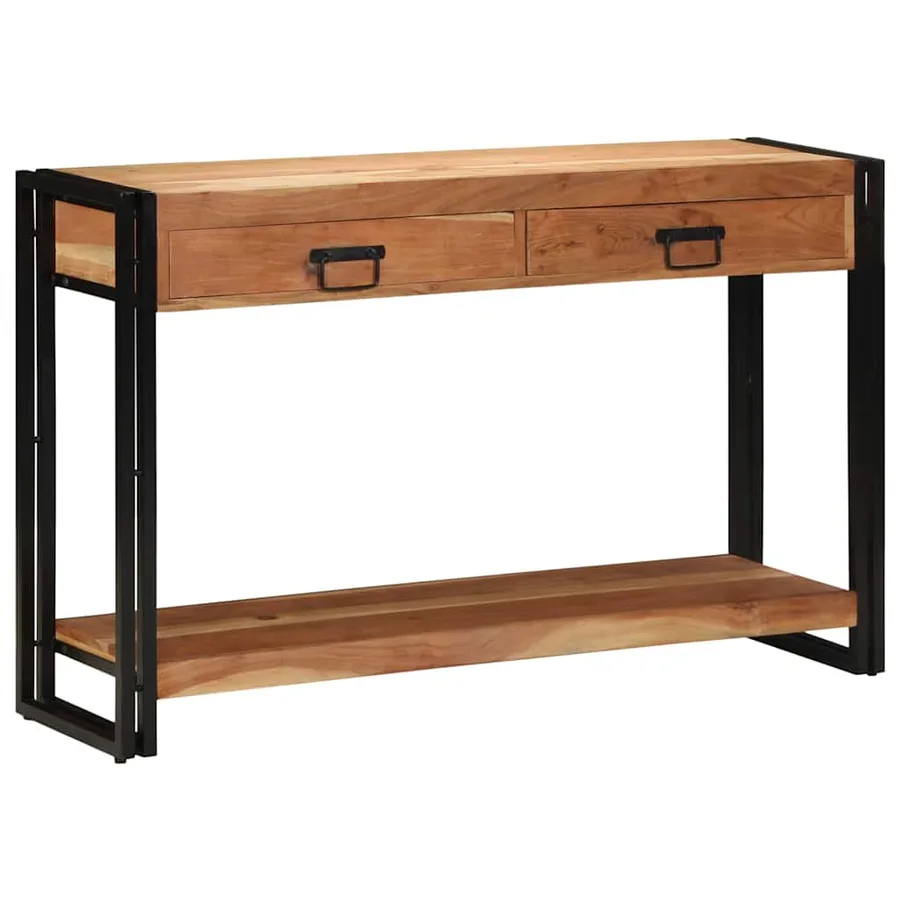 Table console Marron 120 x 33 x 75 cm Bois d'Acacia Massif - 4