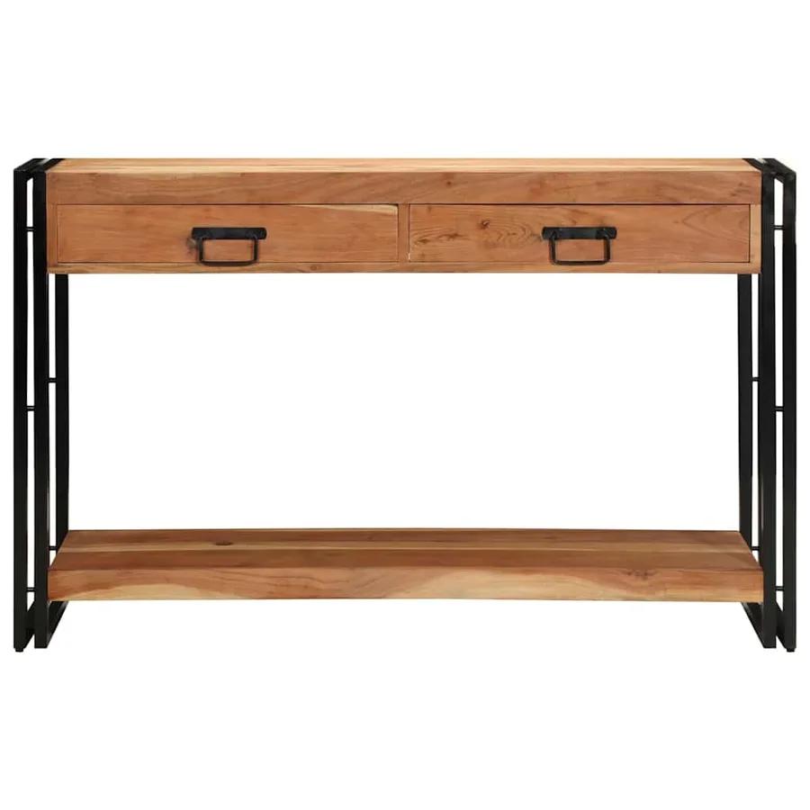 Table console Marron 120 x 33 x 75 cm Bois d'Acacia Massif - 5