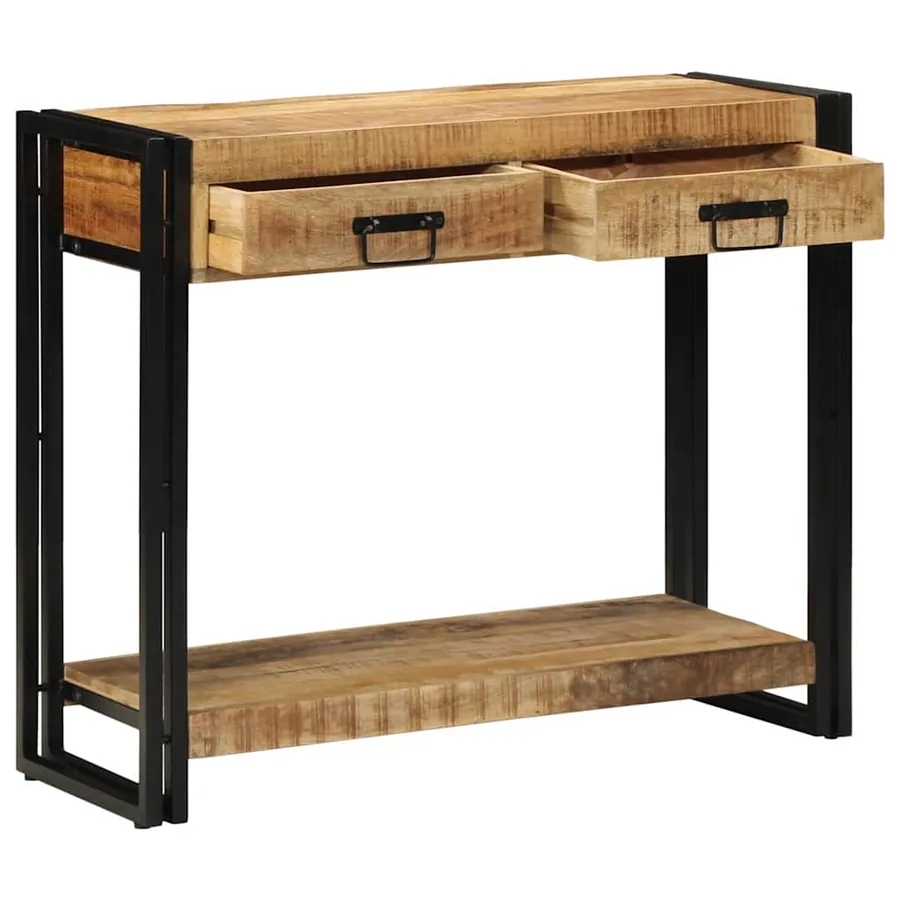 Table console Marron 90 x 33 x 75 cm Bois de mangue massif