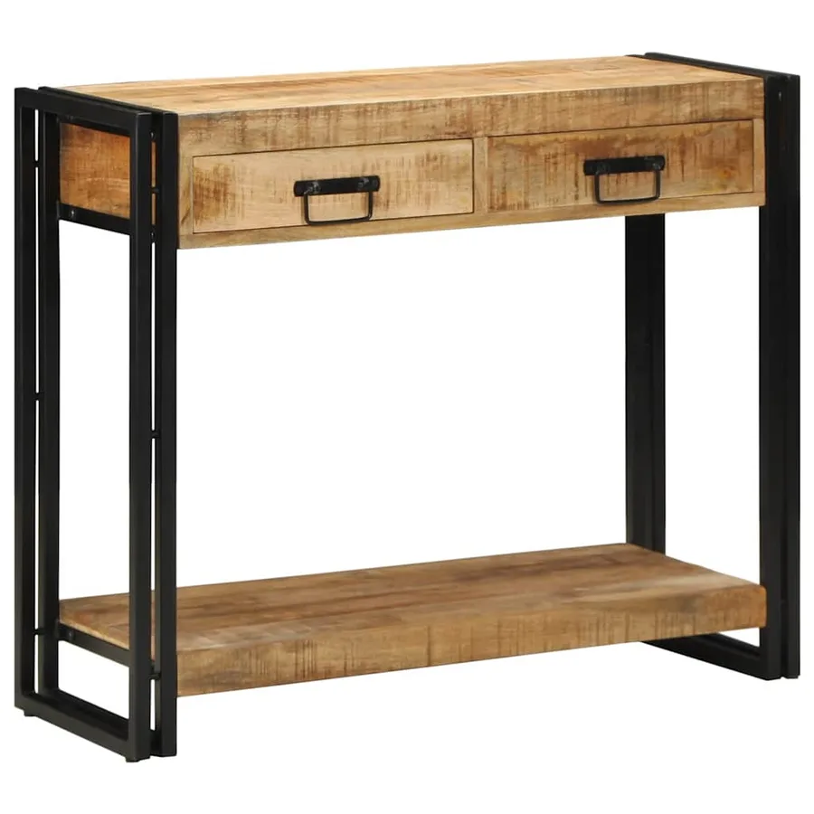 Table console Marron 90 x 33 x 75 cm Bois de mangue massif - 2
