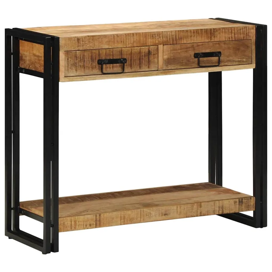 Table console Marron 90 x 33 x 75 cm Bois de mangue massif - 3
