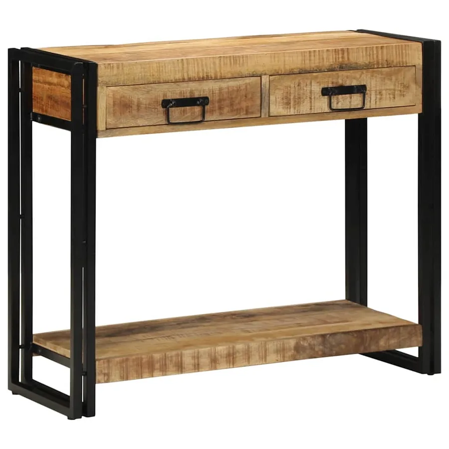 Table console Marron 90 x 33 x 75 cm Bois de mangue massif - 4