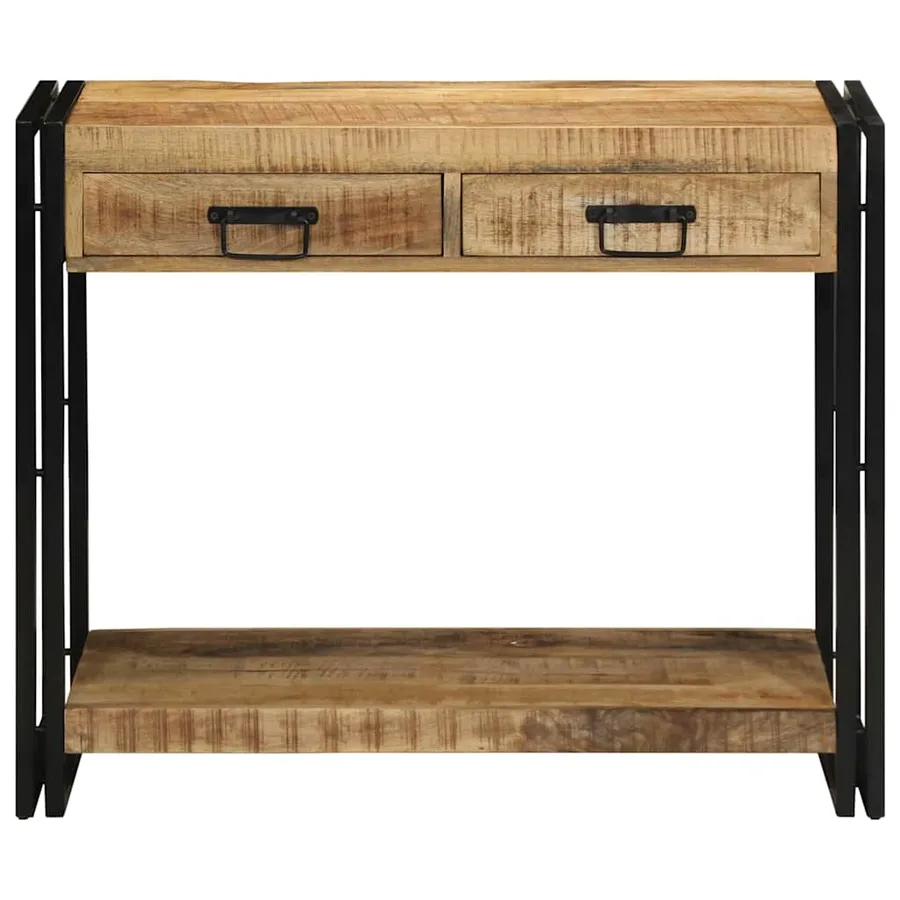 Table console Marron 90 x 33 x 75 cm Bois de mangue massif - 5
