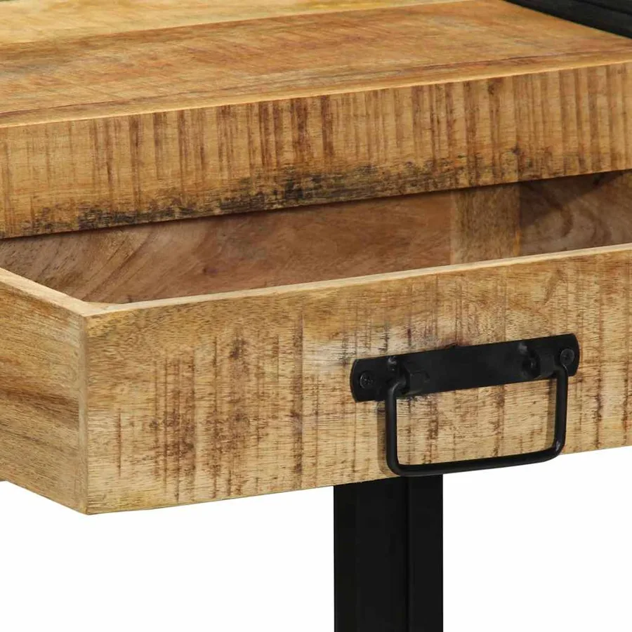 Table console Marron 90 x 33 x 75 cm Bois de mangue massif - 8