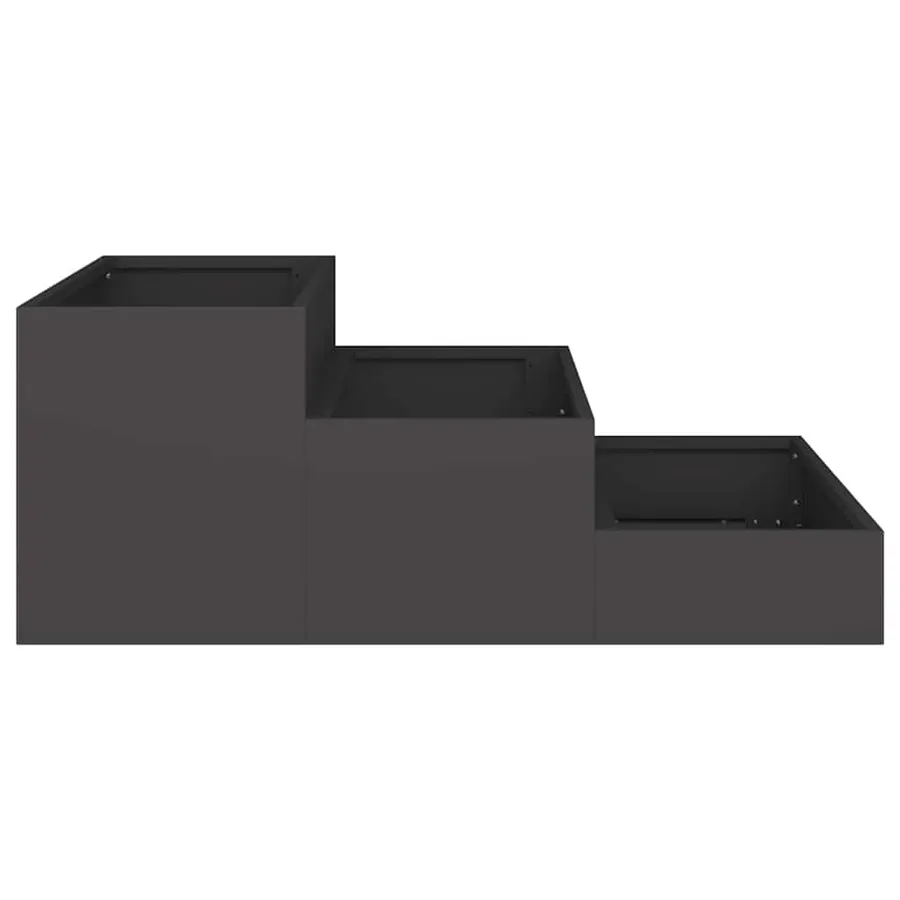 Cache-pot de jardin Noir 90 x 90 x 35 cm Acier laminé à froid - 7