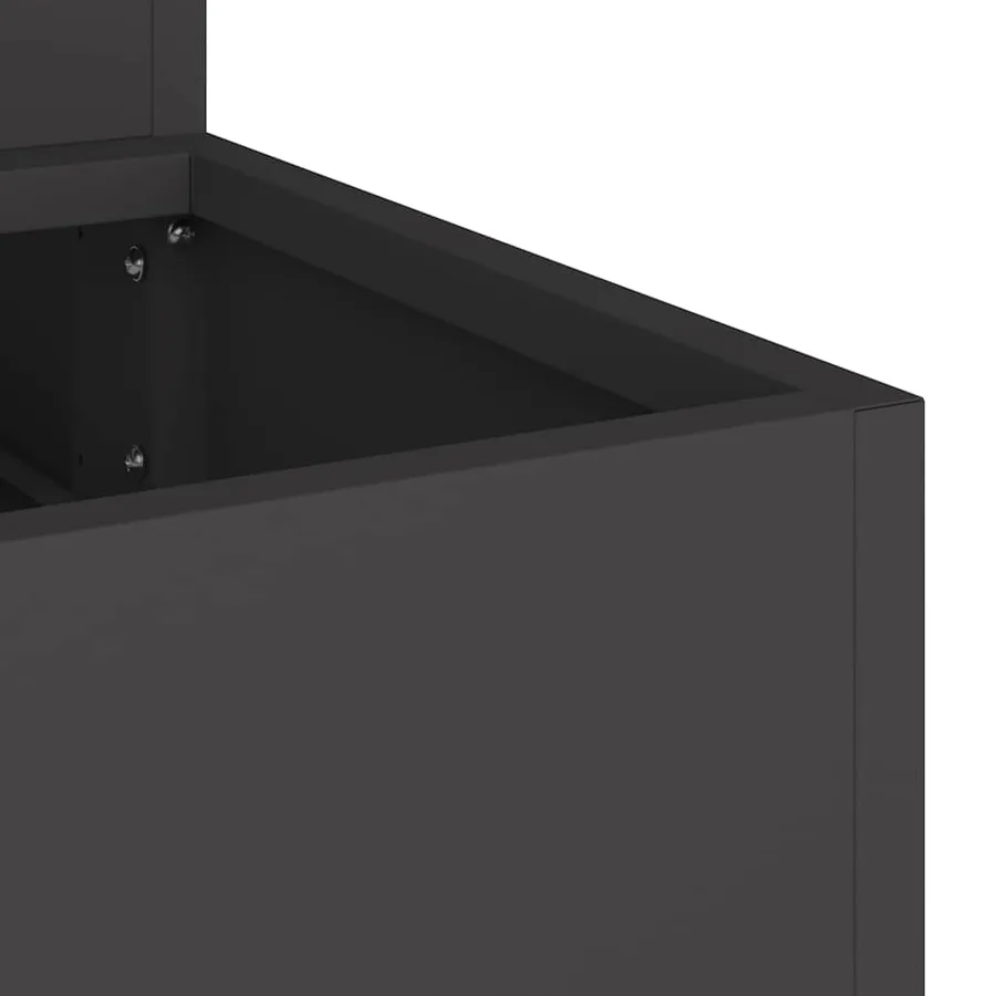 Cache-pot de jardin Noir 90 x 90 x 35 cm Acier laminé à froid - 9