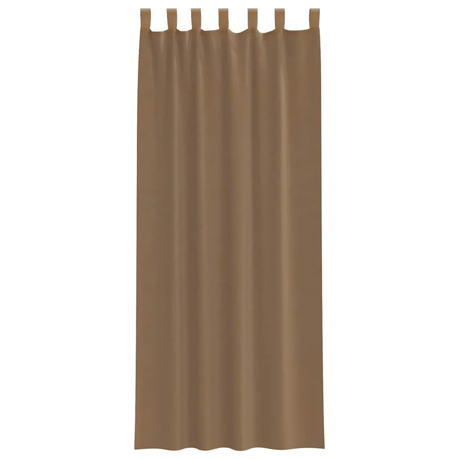 Rideaux en voile avec boucles 2 pcs marron clair 140x260 cm - 4