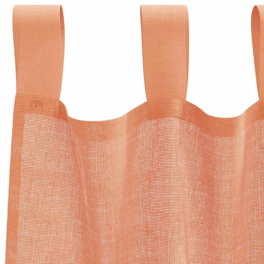 Rideaux en voile avec boucles 2 pcs terre cuite 140x175 cm - 5