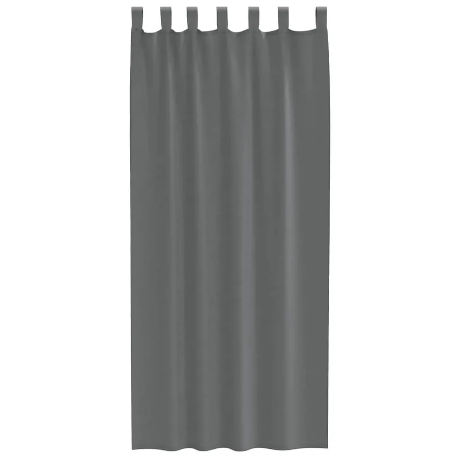 Rideaux en voile avec boucles 2 pcs gris foncé 140x225 cm - 4