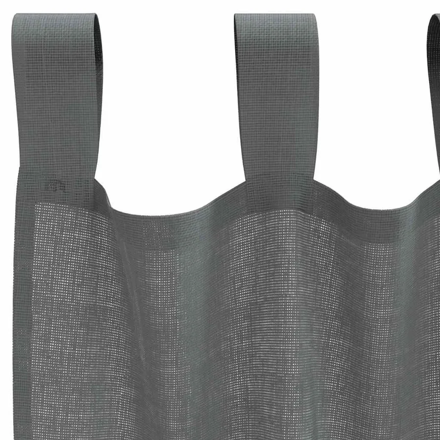 Rideaux en voile avec boucles 2 pcs gris foncé 140x225 cm - 5