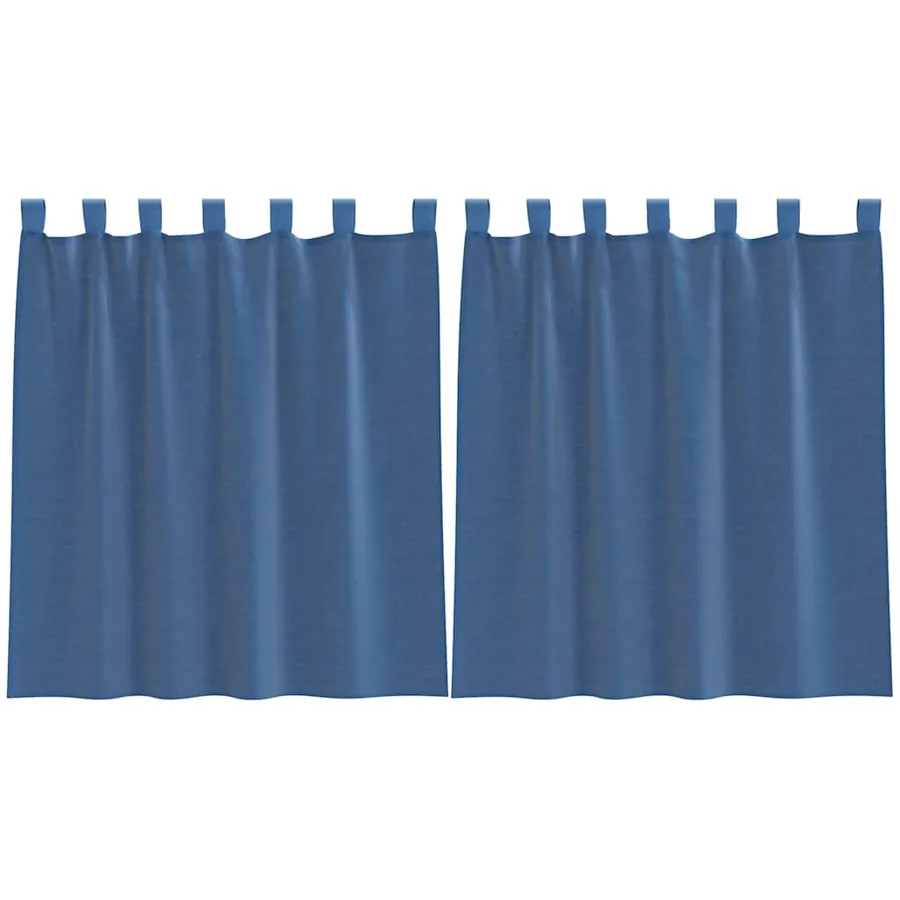 Rideaux en voile avec boucles 2 pcs bleu royal 140x140 cm - 2