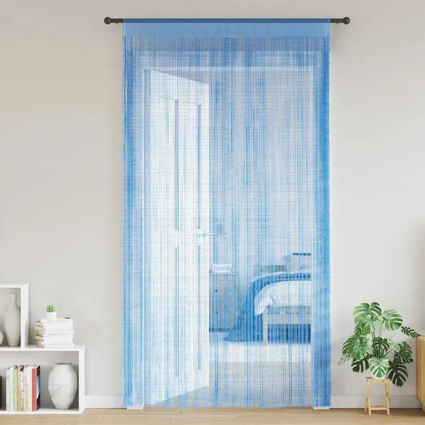 Rideaux à fils 2 pcs bleu clair 100x250 cm