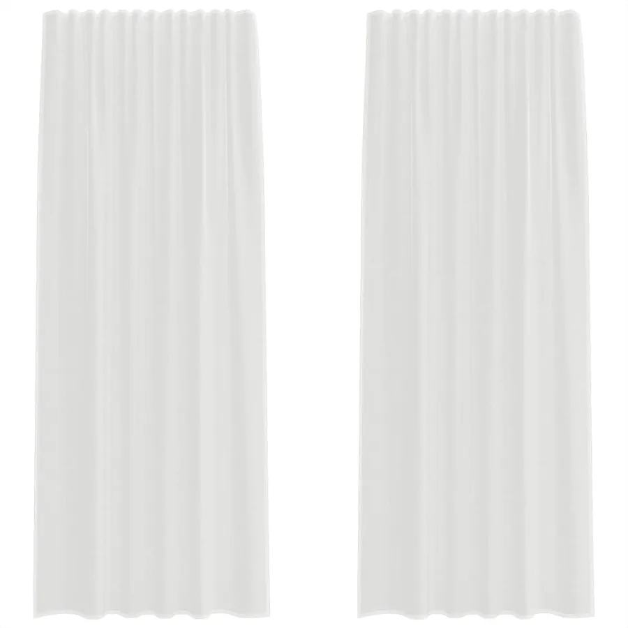 Rideaux en voile avec passe-tringles 2 pcs blanc - 2