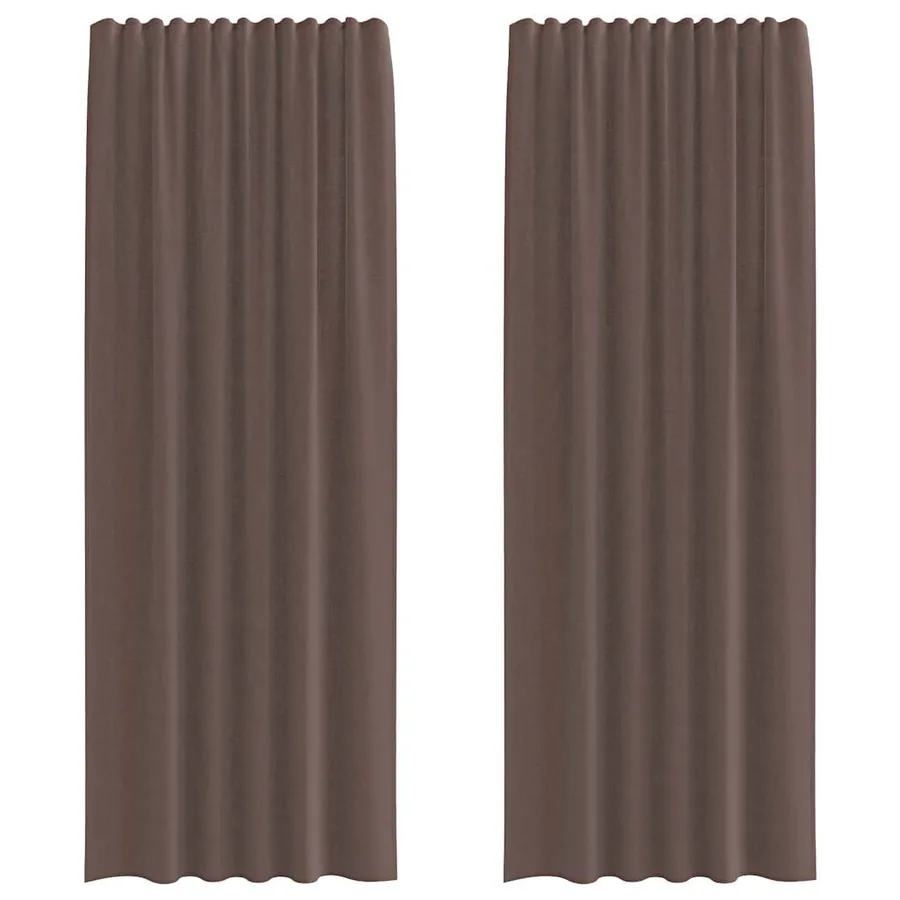 Rideaux en voile avec passants 2 pcs marron - 2