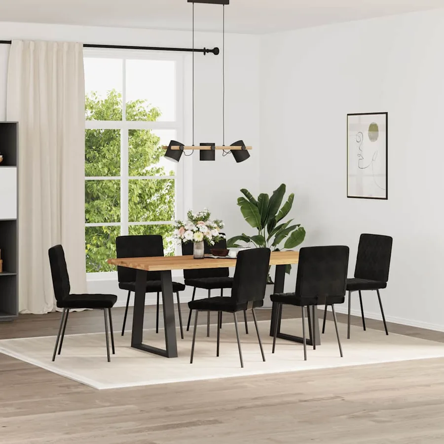 Chaises à manger lot de 6 noir velours - 2