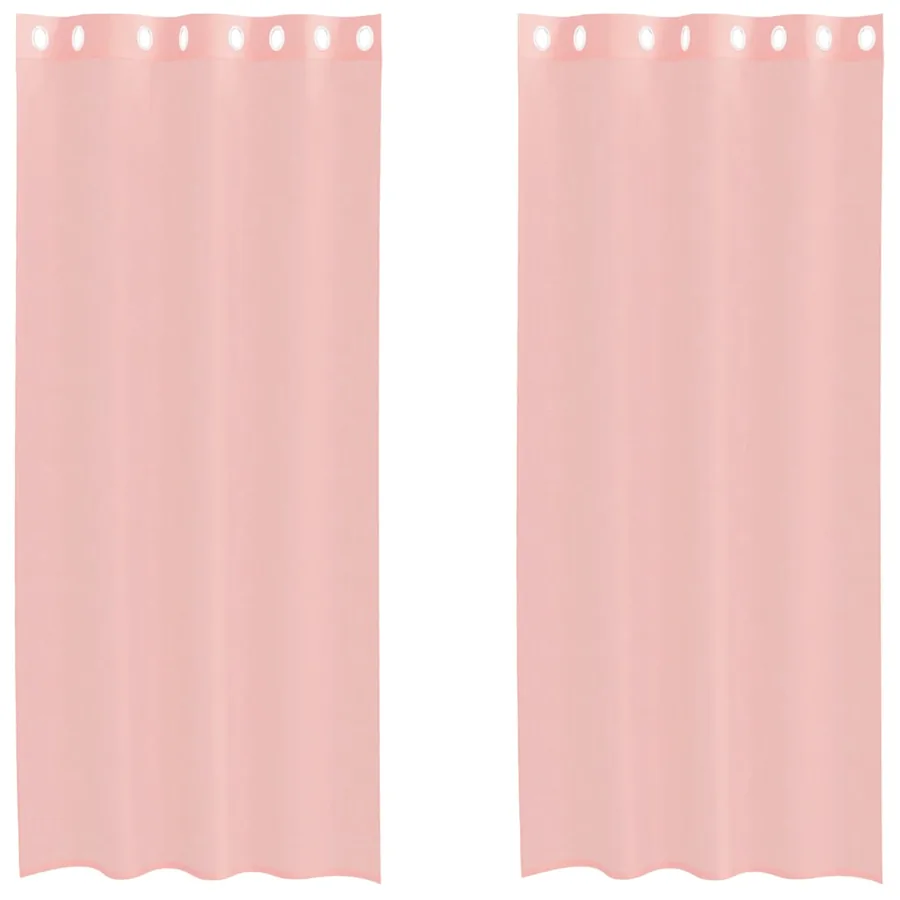 Rideaux en voile avec œillets 2 pcs rose 140x245 cm - 2