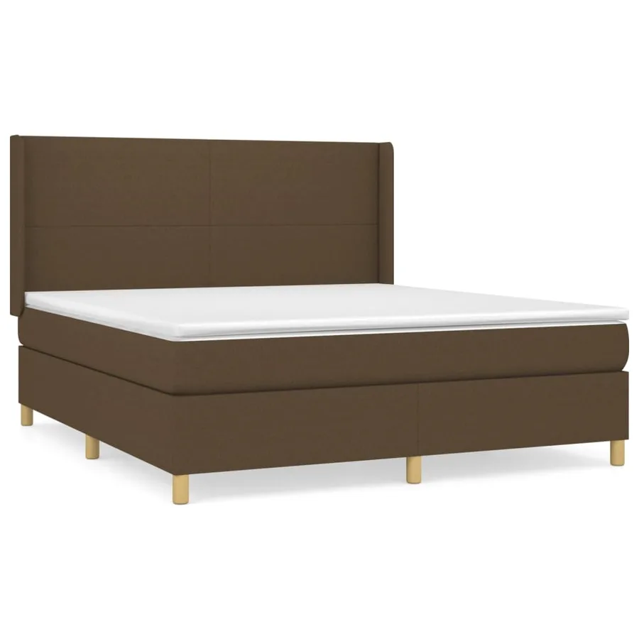 Sommier à lattes de lit avec matelas Marron foncé 160x200 cm - 2