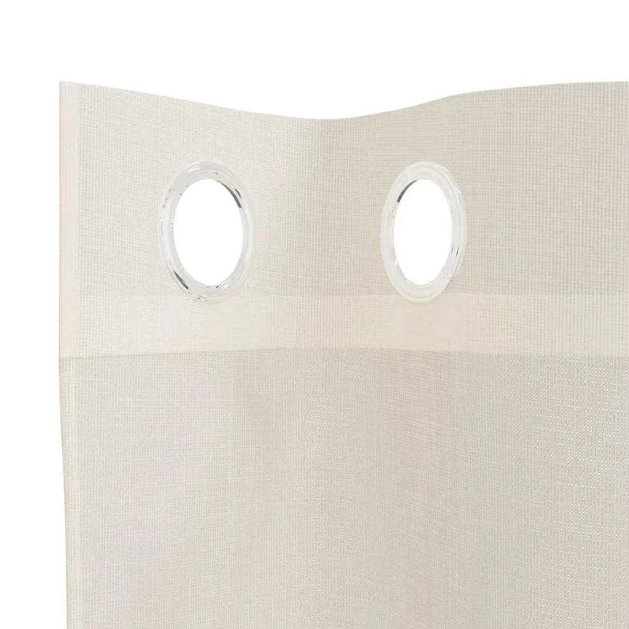 Rideaux en voile avec œillets 2 pcs crème 140x175 cm - 5