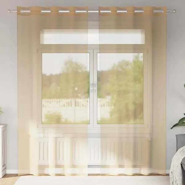 Rideaux en voile avec œillets 2 pcs sable