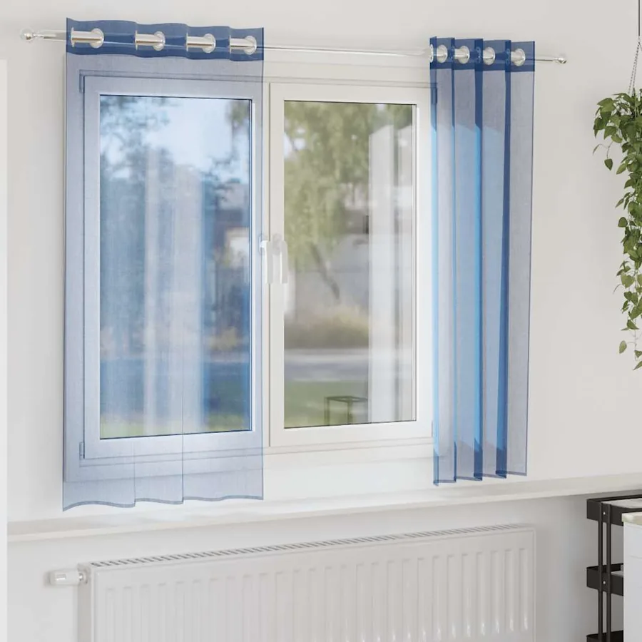 Rideaux en voile avec œillets 2 pcs bleu royal