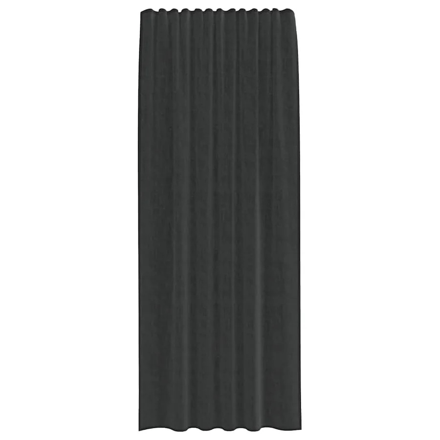Rideaux en voile avec passe-tringle 2 pcs noir - 4