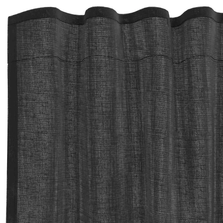 Rideaux en voile avec passe-tringle 2 pcs noir - 5