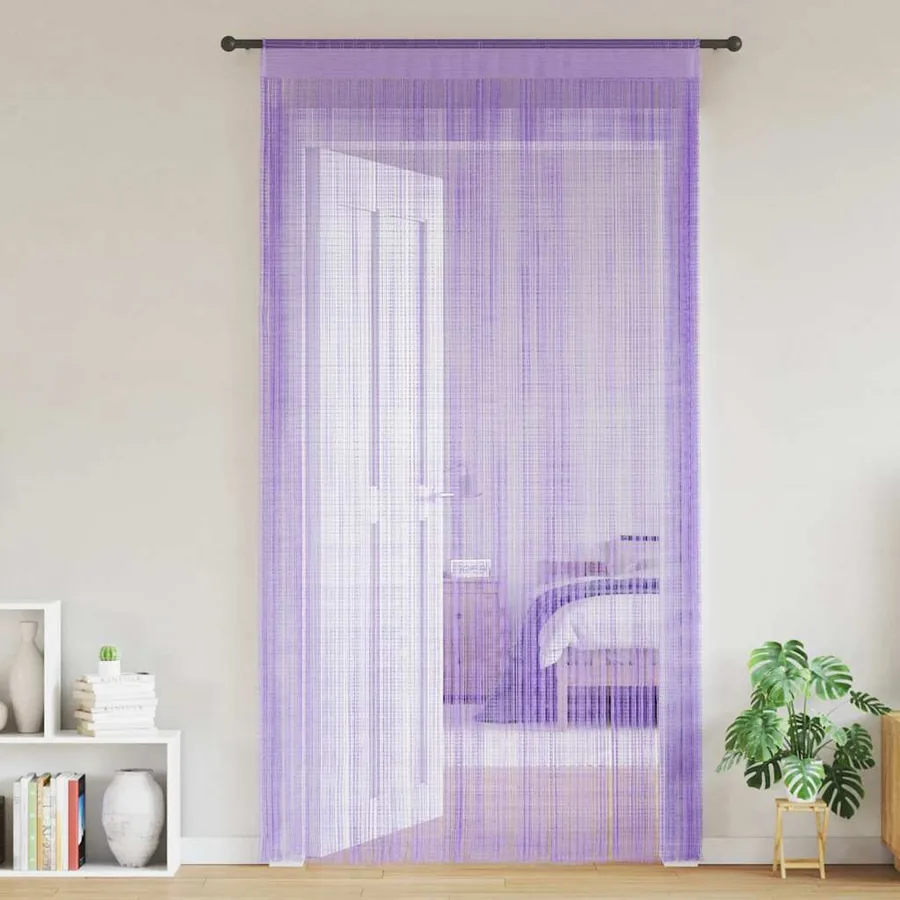 Rideaux à fils 2 pcs violet 100x250 cm