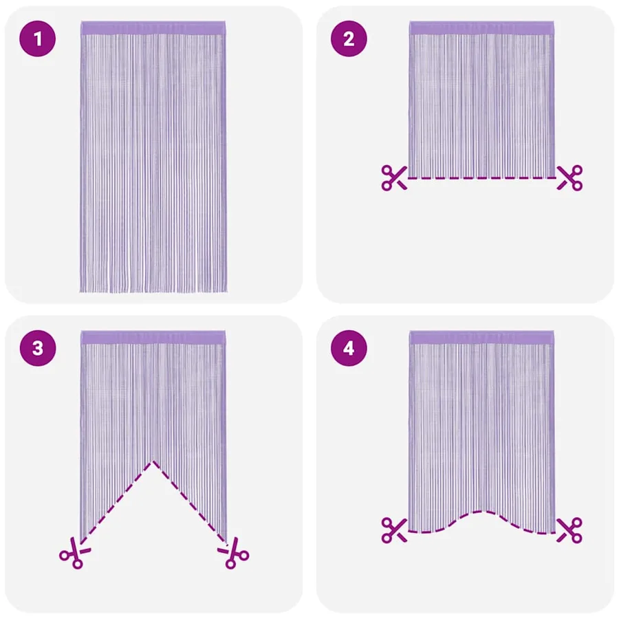 Rideaux à fils 2 pcs violet 100x250 cm - 6