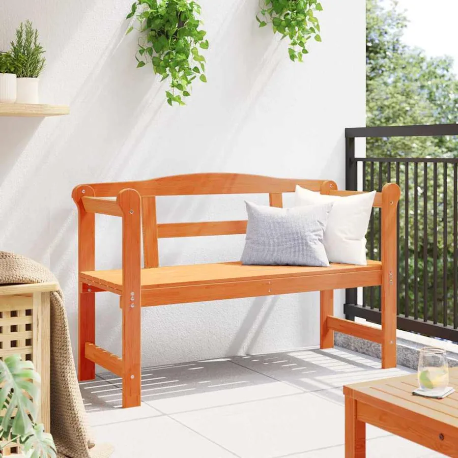 Banc extérieur Marron 119 x 44 x 76 cm Bois de pin massif - 4