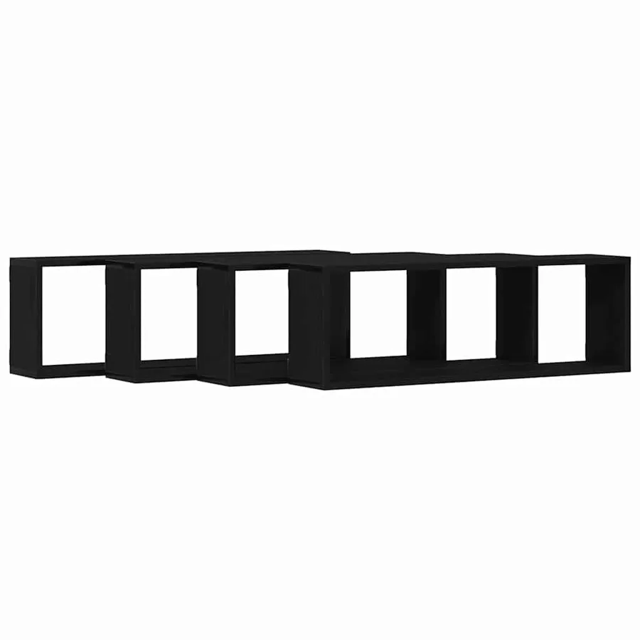 Étagères Murales avec étagère 4 pcs Chêne noir 80 x 15 x 26 cm - 5