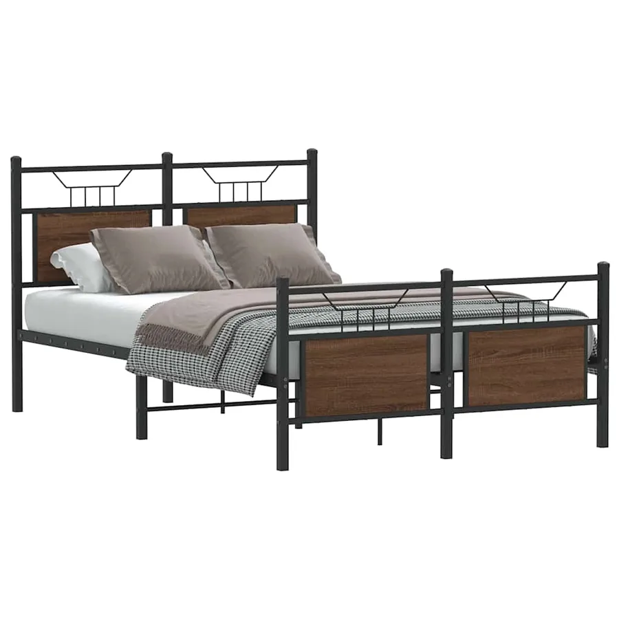 Cadre de lit sans matelas chêne marron 120x190 cm