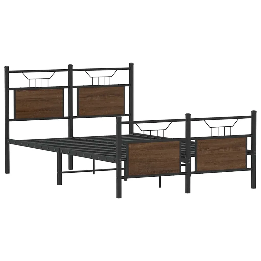 Cadre de lit sans matelas chêne marron 120x190 cm - 3