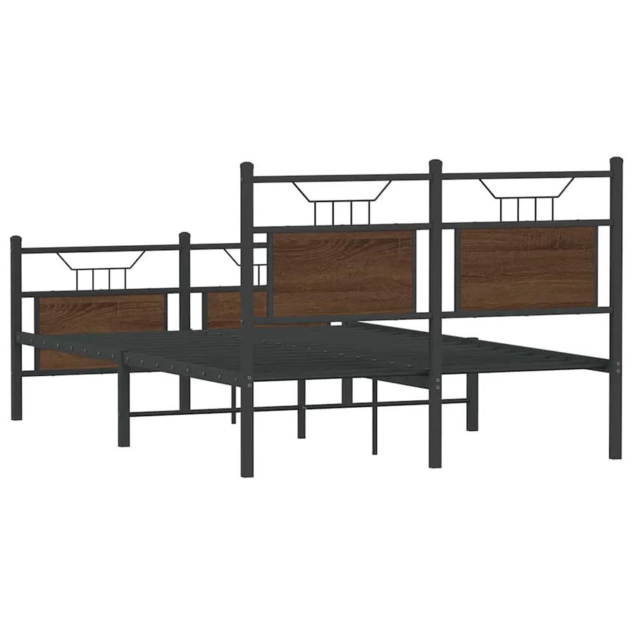 Cadre de lit sans matelas chêne marron 120x190 cm - 8