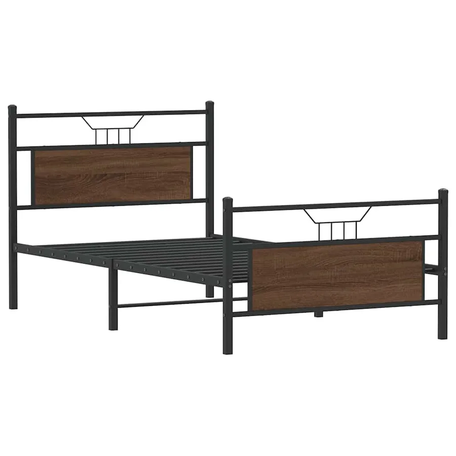 Cadre de lit sans matelas chêne marron 100x200 cm - 3
