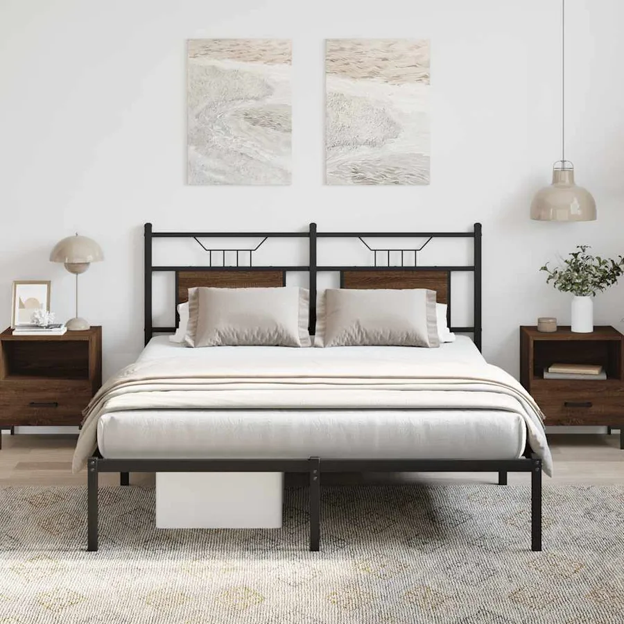 Cadre de lit sans matelas chêne marron 140x200 cm - 4