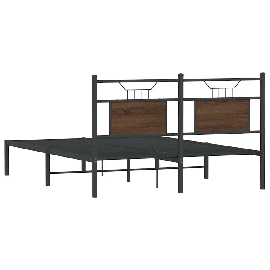 Cadre de lit sans matelas chêne marron 140x200 cm - 8