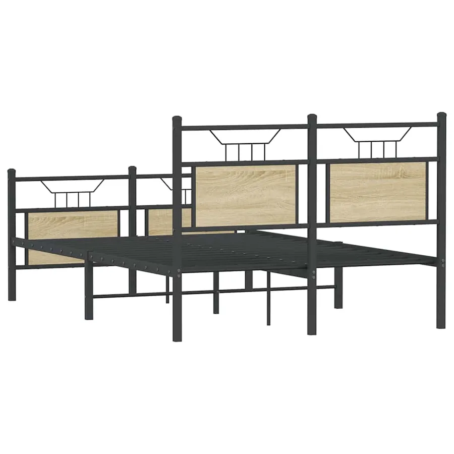 Cadre de lit sans matelas chêne sonoma 137x190 cm - 8