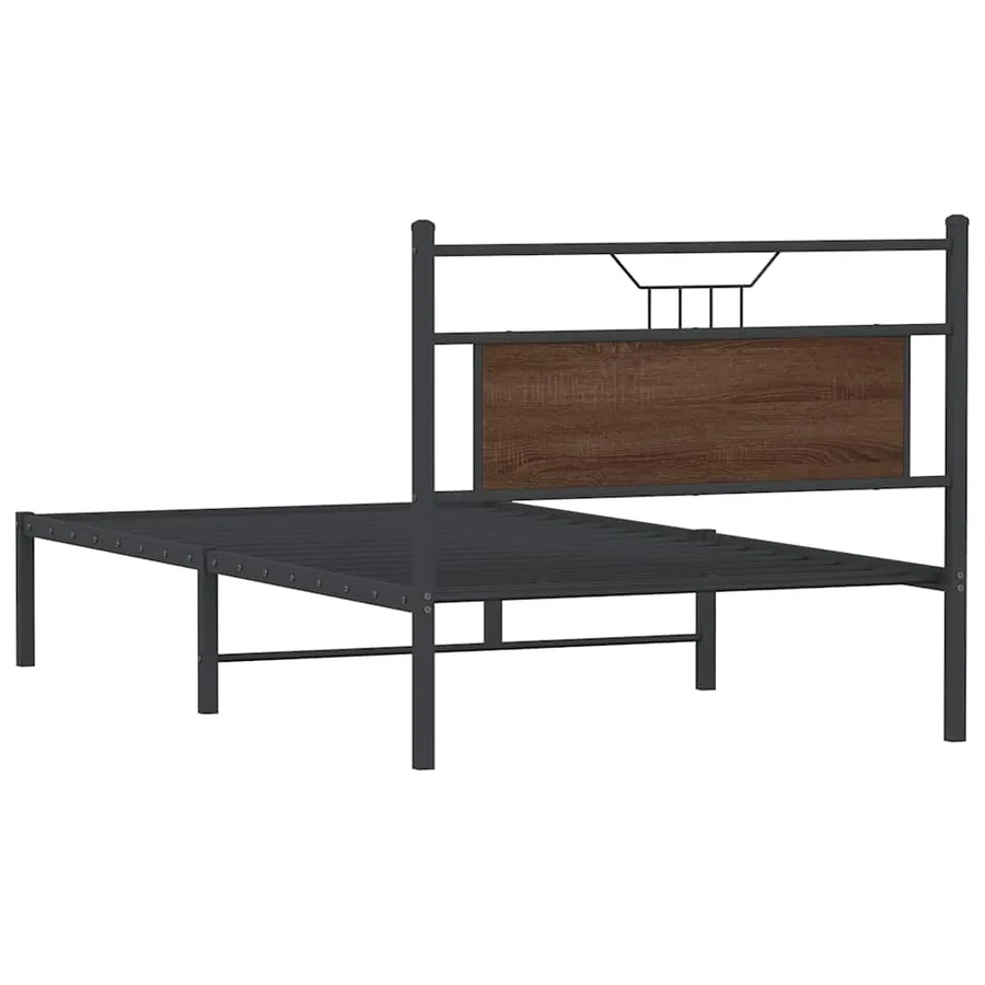 Cadre de lit sans matelas chêne marron 100x190 cm - 8