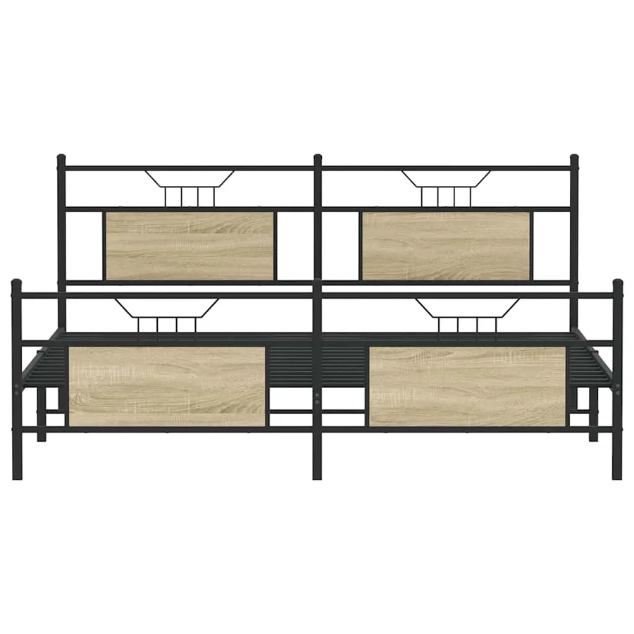 Cadre de lit en métal sans matelas chêne sonoma 180x200 cm - 6